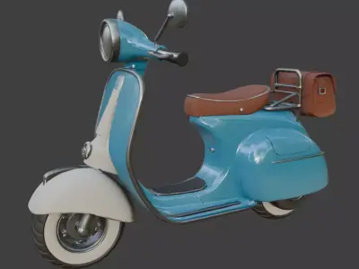 Vintage Retro Scooter 3D Model 3D model