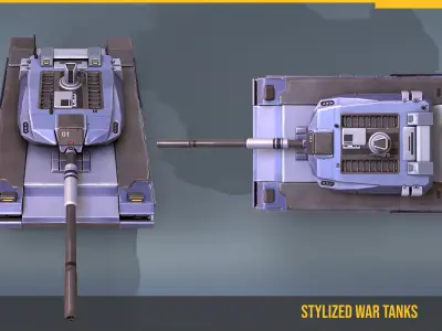 Stylized Tank Type10 Low-poly 3D model
