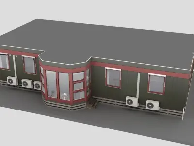 Realistic European City Block Building 34 Low-poly 3D model