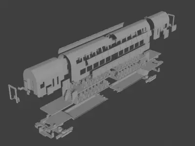 H0 1-87 scale Doppelstockwagen DBpza 781 3D print model