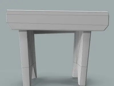 stool wooden Low-poly 3D model
