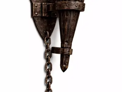 Medieval Torch Holder - Iron Wall Sconce PBR Low Poly Game Ready Low-poly 3D model