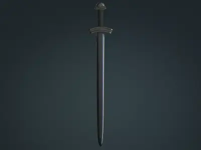 Viking Sword F - Fantasy Weapon Low-poly 3D model