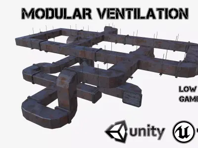 Modular ventilation Low-poly 3D model shop