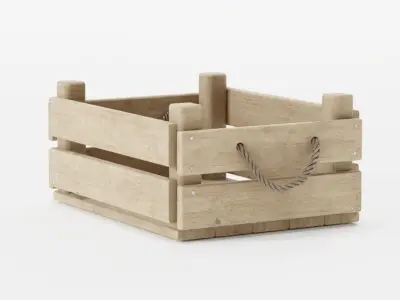 Wooden Case 4 Low-poly 3D model