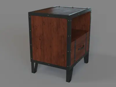 Carbon Loft Flinders Vintage Walnut Industrial End Table 3D model