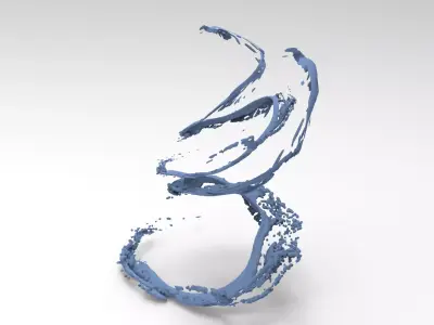 Dragon water splash sculpture 8  3D model