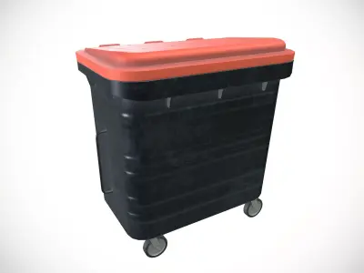 Dust Bin Low-poly 3D model