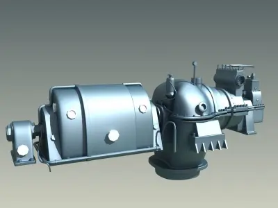 Steam turbine 3D model