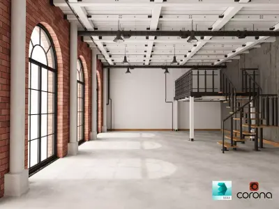 Loft Office industrial 3D model