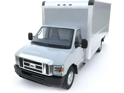 E350 Delivery Box truck Low-poly 3D model