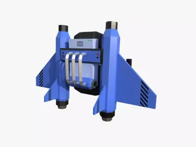 Jetpack Low Poly C03 - SciFi Character Design Low-poly 3D model
