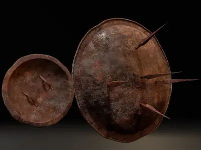 Undead Shield Low-poly 3D model