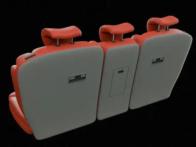 Car seat set Red 3D model