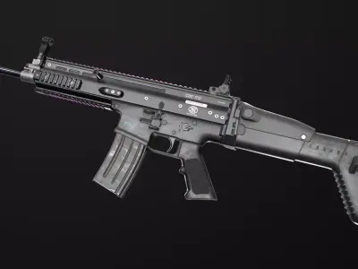 SCAR FN Automatic Rifle AAA FPS Low-poly 3D model