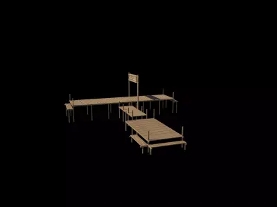 wooden wharf or pier 3D model