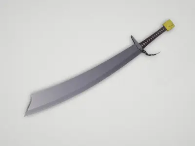 Game asset Leather-Handled Battle-Ready Sword 3D model