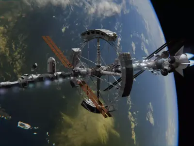 Space Ship 3D model 8