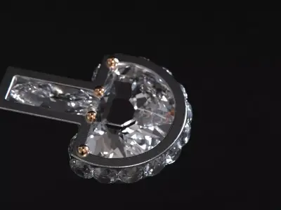 Rings earring modern 3D model
