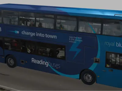 Alexander Dennis Enviro400 MMC Royal blue Low-poly 3D model