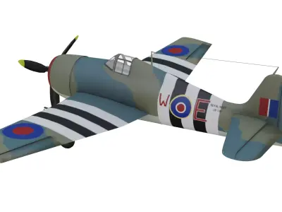 Grumman F6F Hellcat Low-poly 3D model get