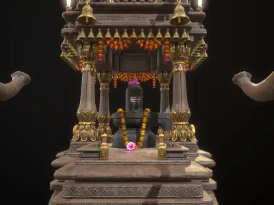 Stone Chariot For Games And VFX  Low-poly 3D model