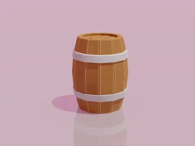 Wine Barrel Free low-poly 3D model