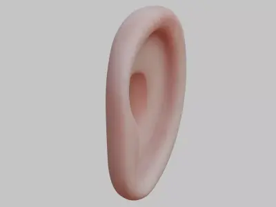 Stylized human ear Low-poly 3D model