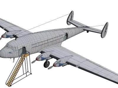 de Havilland DH91 Albatross Low-poly 3D model