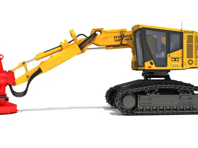 Tracked Feller Buncher Forestry Harvester 3D model