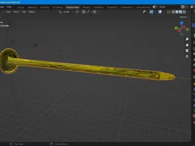 Golden sword Low-poly 3D model