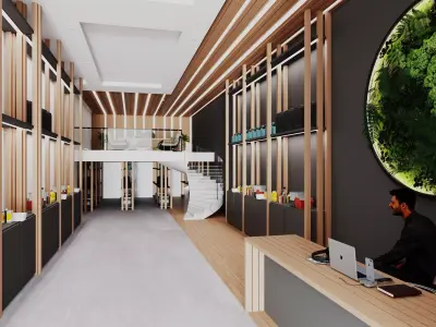 Store model 3d interior design of hotel lobby 3D model