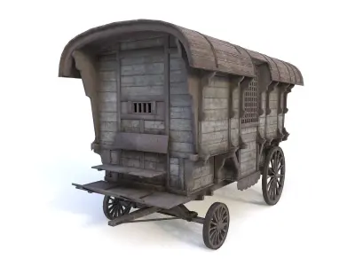 Old Prison Trolley Low-poly 3D model