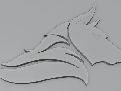 Wolf logo 3D model