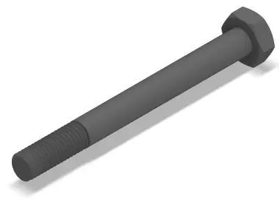 Bolt Partial Thread Hexagonal Head M10x100mm 3D model