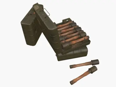 German M24 stick grenade with Metal Case - Stielhandgranate 24 Low-poly 3D model