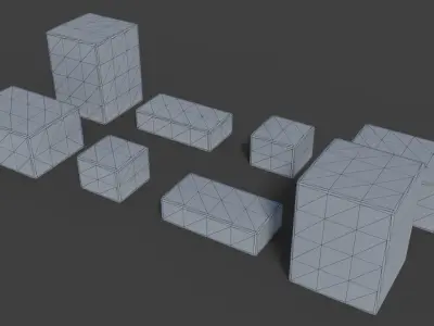 Carton Boxes Low-poly 3D model