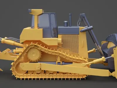 Construction Vehicle - Bulldozer 02 3D model