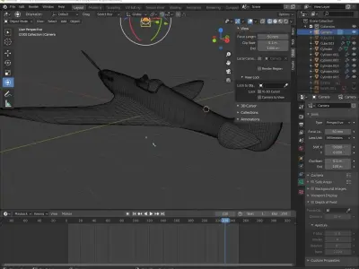 Low poly game ready  supermarine spitfire aircraft from wwii Low-poly 3D model