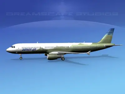 Airbus A321 Denver Air 3D model