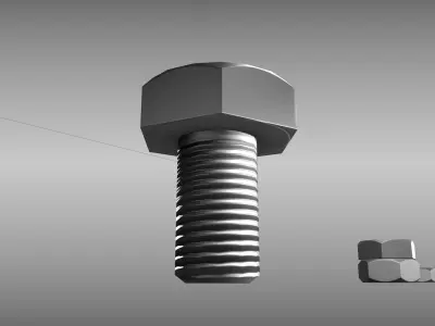 Low-Poly Bolt Version 1 Low-poly 3D model