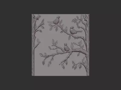 Birds on a Tree 3D print model