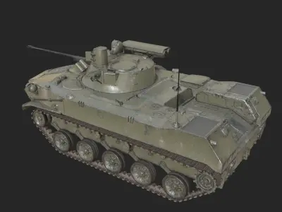 5 coatings of Russian BMD-2M airborne infantry fighting vehicle Low-poly 3D model