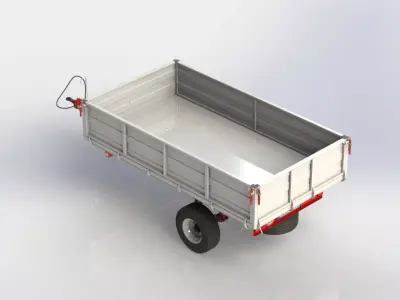 WG 0019 - One-axle trailer with springs 3D model
