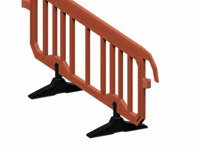 Orange Plastic Traffic Barrier Low-poly 3D model
