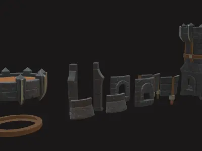 Tower Defense Constructor  part Pbr1 Low-poly 3D model