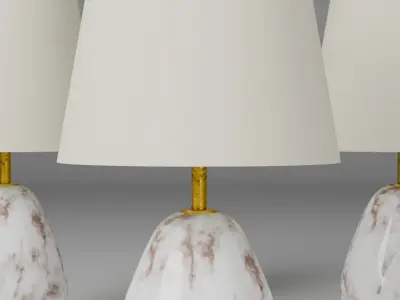 Alabaster Elegance 3D Table Lamp Model Low-poly 3D model