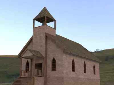 Church Low-poly 3D model buy