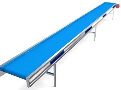 Plastic Belt Conveyor Low-poly 3D model