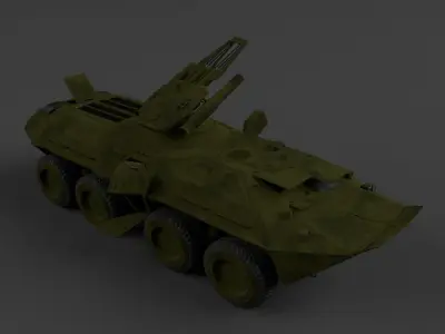 Armoured personnel carrier APC BTR 80 SciFi  3D model